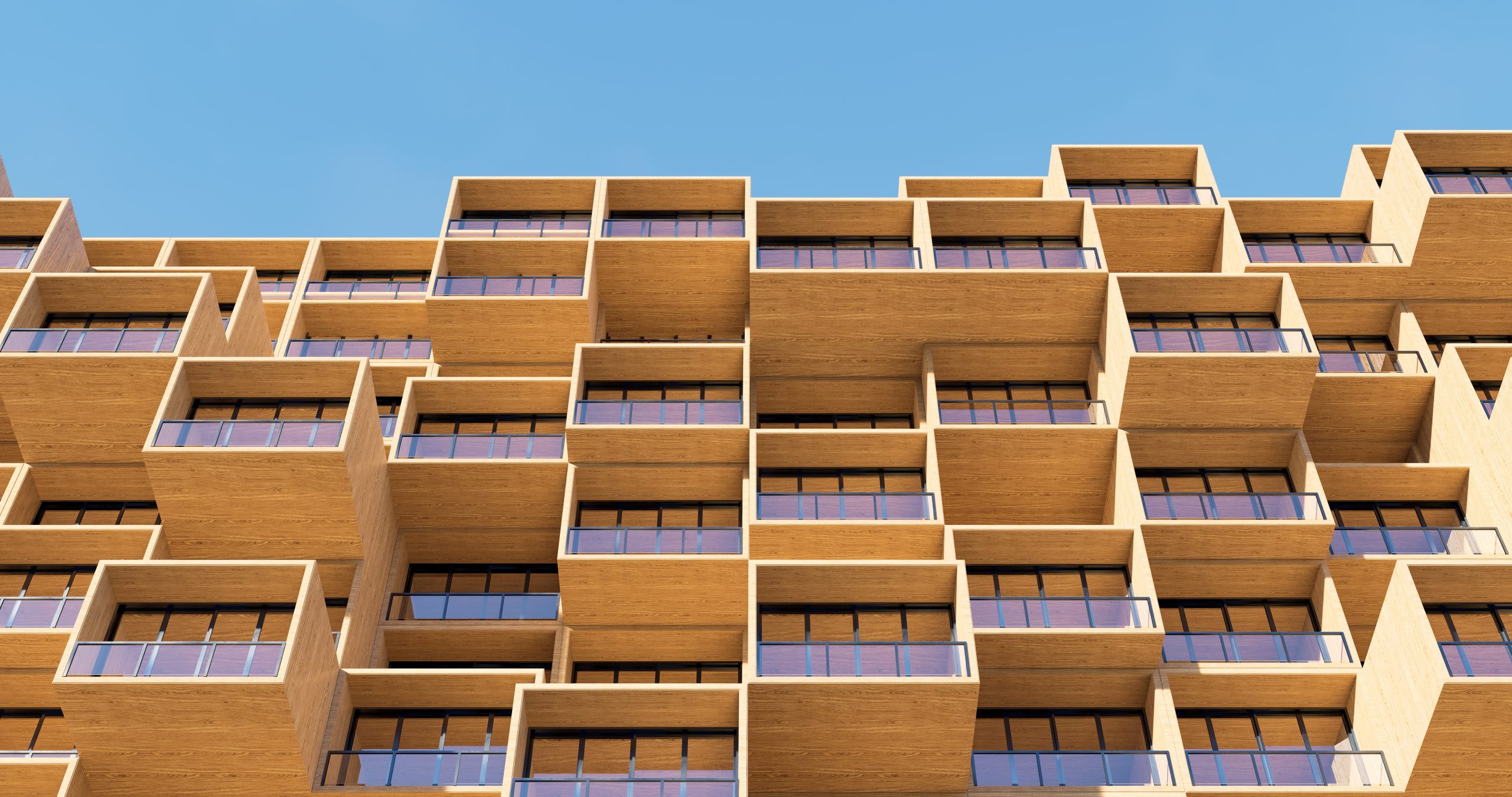 Modern,Loft,Building,Facade,View,From,Down,To,Top,For