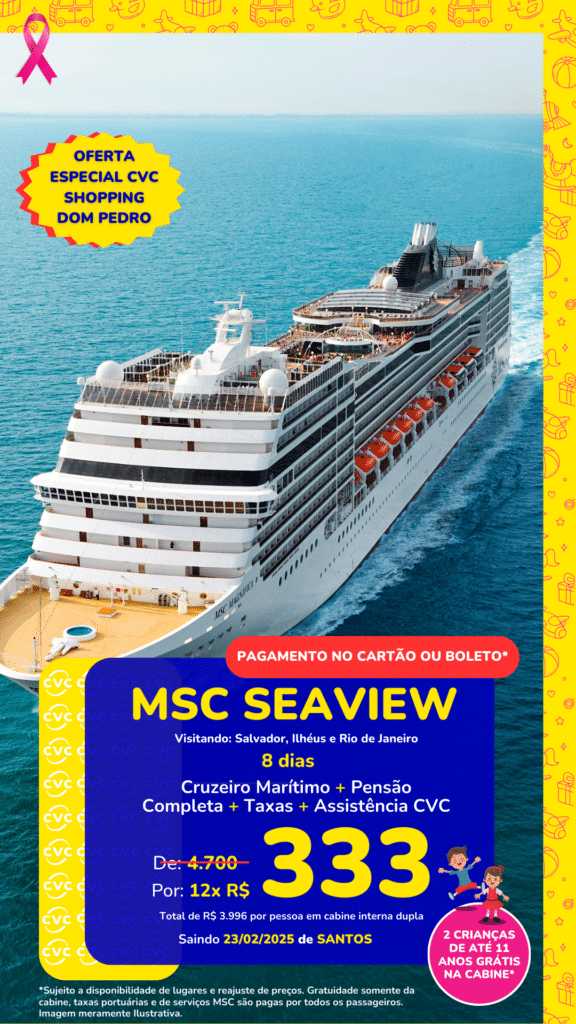 Campanha de tráfego pago para CVC - Msc-Seaview