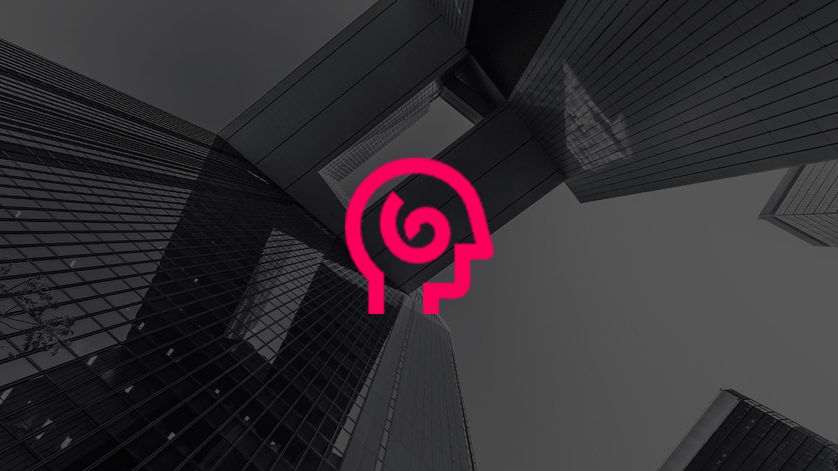 predios-espelhados-vistos-de-baixo-simbolo-de-pessoa-com-espiral-no-lugar-do-cerebro