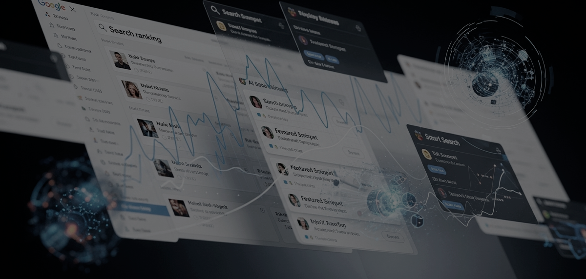 Planilhas e dashboard mostrando o rankeamento de um site no GEO